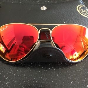 Womens Rayban Polarized Burnt Orange